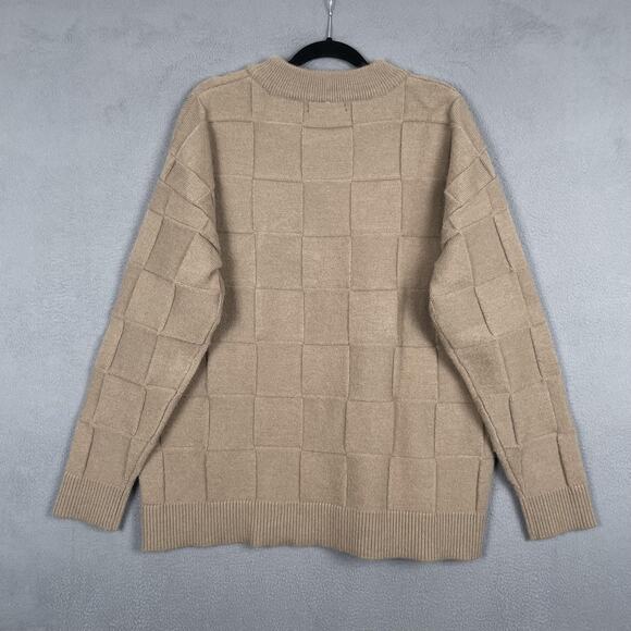 Aelfric Eden Sweater Mens Medium Grid Pattern Pullover Crewneck Knit Casual - Picture 2 of 10